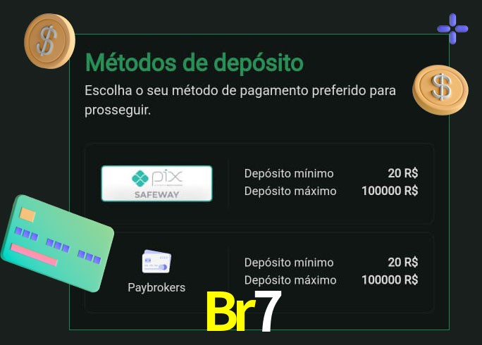 O cassino Br7 oferece uma grande variedade de métodos de pagamento